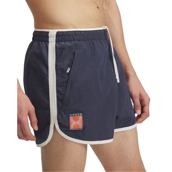 Men's Under Armour Run 96 Running Shorts with Curved Hem in Grey - Image 3