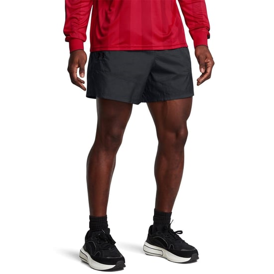 Men's Under Armour Terrace Soccer Bermuda Shorts with Elasticated Waistband in .Black - Image 3