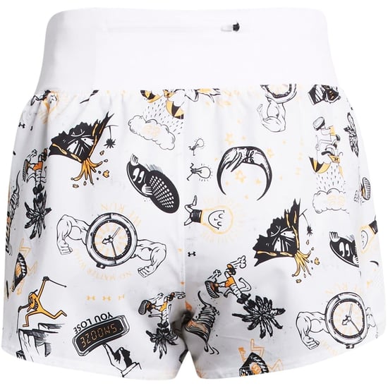 Women's Under Armour We Run Athletic Bermuda Shorts in White - Image 2