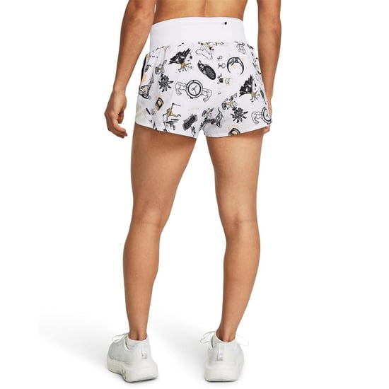 Women's Under Armour We Run Athletic Bermuda Shorts in White - Image 4