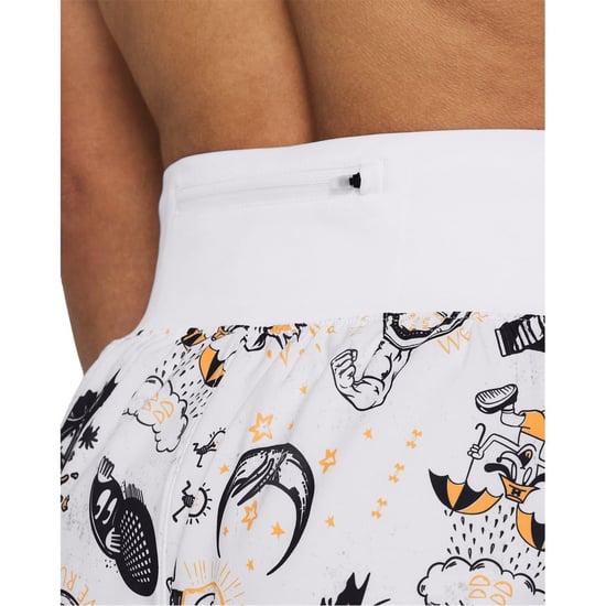 Women's Under Armour We Run Athletic Bermuda Shorts in White - Image 5
