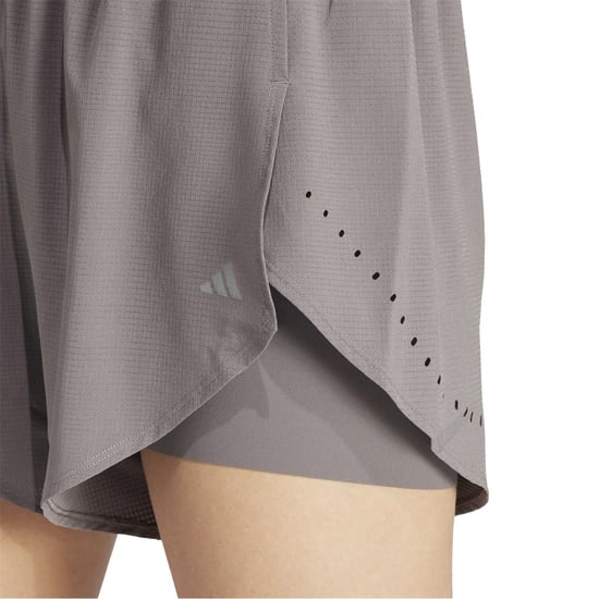 Women's adidas Hiit Regular Fit 2 in 1 Fitness Shorts in Charcoal - Image 4