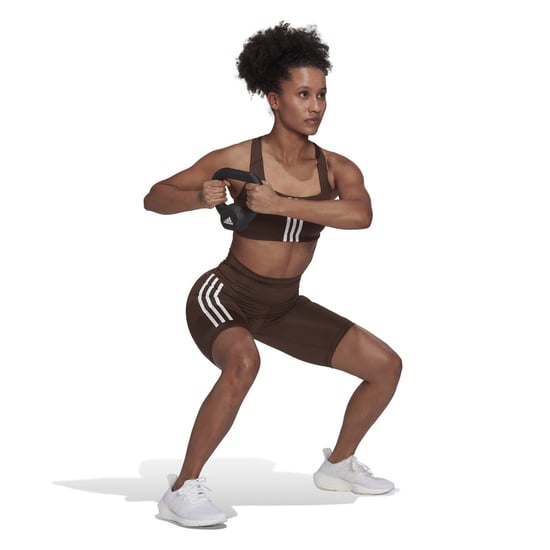 Women's adidas Optime Biking Athletic Shorts in Brown - Image 4