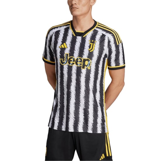 Men's adidas Juventus Authentic Home Shirt 2023 2024 Adults in Black/White - Image 4