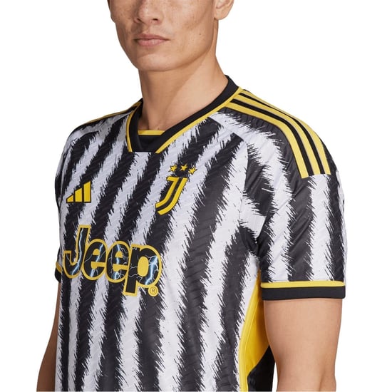 Men's adidas Juventus Authentic Home Shirt 2023 2024 Adults in Black/White - Image 5