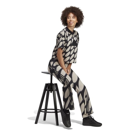 Women's adidas X Marimekko Future Icons Flared Leggings in L Brwn/Bk/Gry - Image 4