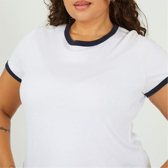 Women's Brave Soul Ps Ss Tee in White/Navy - Image 3