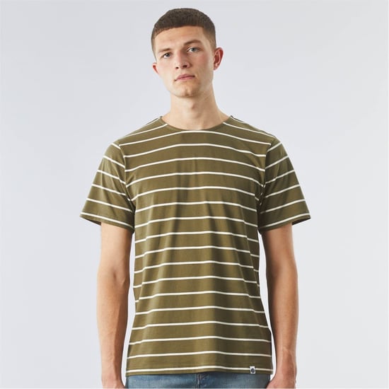 Men's Pretty Green Regular Fit Crew Neck T-Shirt in Khaki - Image 2