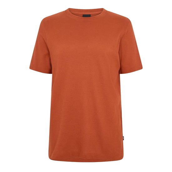 Men's Boss Tiburt Bubble Structure Cotton Short Sleeve T-Shirt in Dark Orange - Image 1