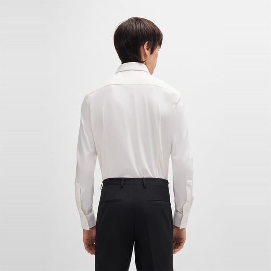 Men's Hugo Slim Fit Long Sleeve Shirt in White - Image 2