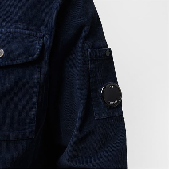 Men's C.P. Company Lens Corduroy Shirt in Ttl Eclipse 888 - Image 5