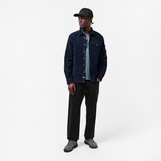 Men's C.P. Company Lens Corduroy Shirt in Ttl Eclipse 888 - Image 6