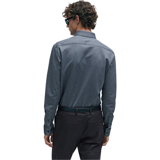 Men's Boss Roan Kent Regular Fit Long Sleeve Shirt in Dark Blue - Image 2