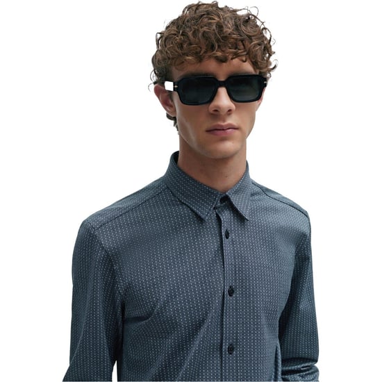 Men's Boss Roan Kent Regular Fit Long Sleeve Shirt in Dark Blue - Image 5
