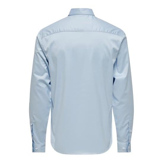 Men's Only Regular Fit Long Sleeve Point Collar Shirt in Cashmere Blue - Image 2