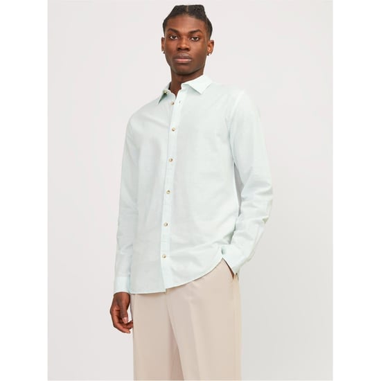 Men's Jack and Jones Regular Fit Long Sleeve Shirt in Soothing Sea - Image 1