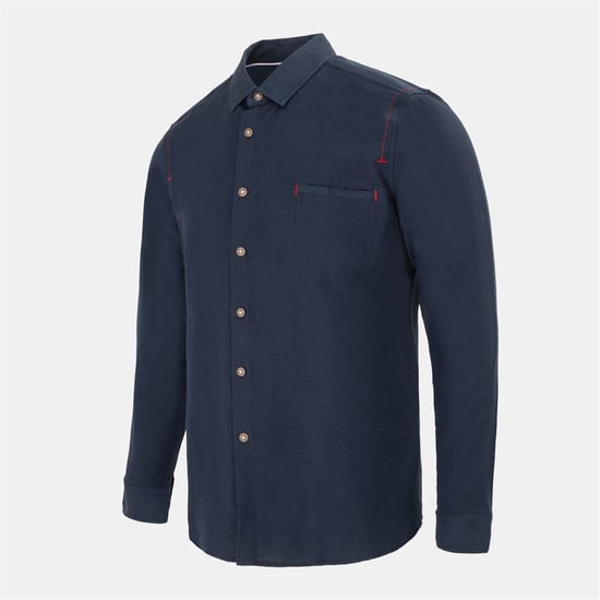 Men's Firetrap Plain Shirt in Navy - Image 3