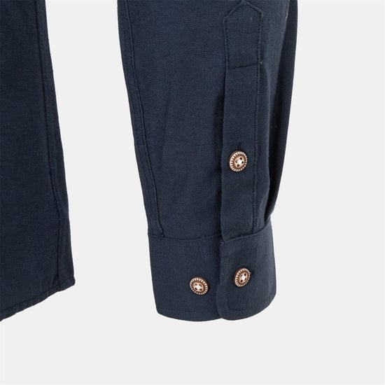 Men's Firetrap Plain Shirt in Navy - Image 5