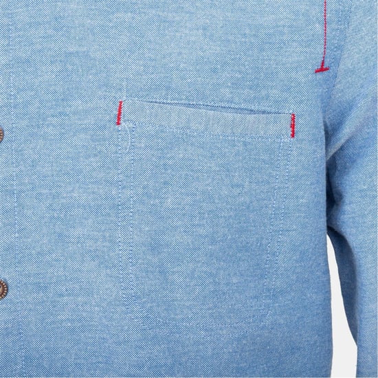 Men's Firetrap Plain Shirt in Light Blue - Image 4
