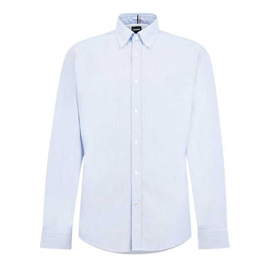 Men's Boss Liam Collared Neck Button Down Long Sleeve Shirt in Pastel Blue - Image 1