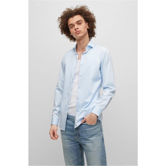 Men's Hugo Kason Long Sleeve Shirt in Light/Pstl Blue - Image 2