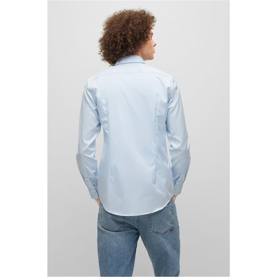 Men's Hugo Kason Long Sleeve Shirt in Light/Pstl Blue - Image 3