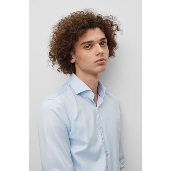Men's Hugo Kason Long Sleeve Shirt in Light/Pstl Blue - Image 4
