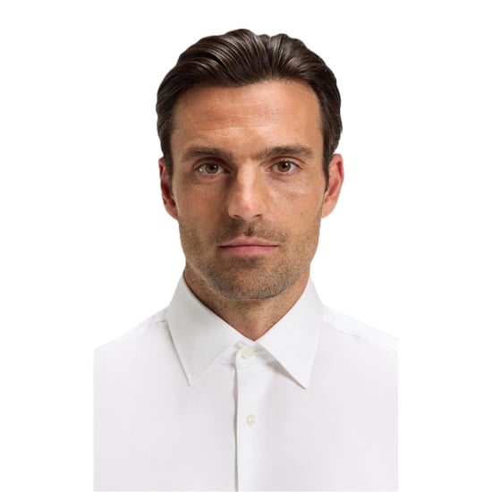 Men's Boss Joe Collared Neck Point Collar Long Sleeve Shirt in White - Image 3