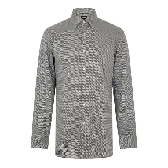 Men's Boss Hank Kent Oxford Shirt, Comfortable Regular Fit in Dark Green - Image 1