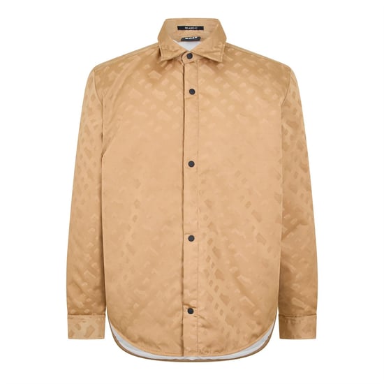 Men's Boss Oxford Point Collar Long Sleeve Shirt in Medium Beige - Image 1