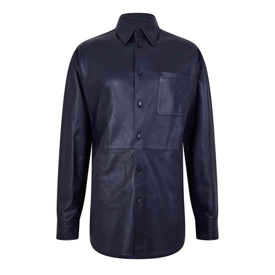Men's Off White Leather Regular Fit Long Sleeve Shirt in Sierra Leone - Image 1