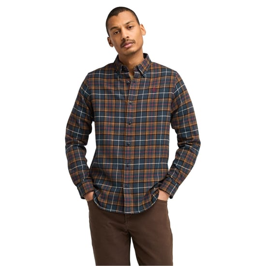 Men's Timberland Regular Fit Flannel Check Shirt in Dark Sapphire - Image 1