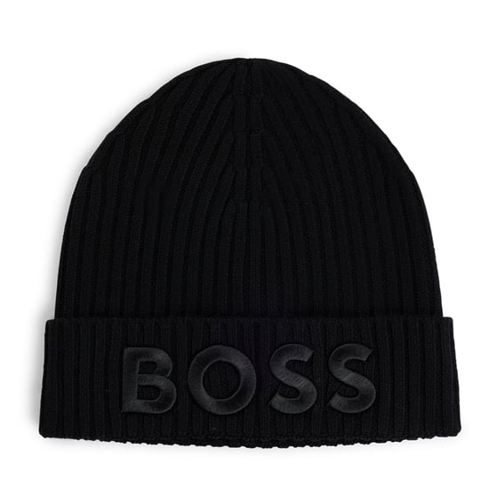 Accessories Boss Logo Emed Lara Beanie in Black - Image 1