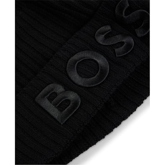 Accessories Boss Logo Emed Lara Beanie in Black - Image 4