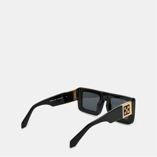 Accessories Off White Unisex Square Sunglasses, Square Design in Black/Dark Grey - Image 2