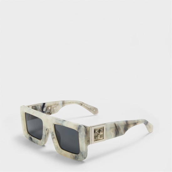 Accessories Off White Unisex Square Sunglasses, Square Design in Marble/Grey - Image 1