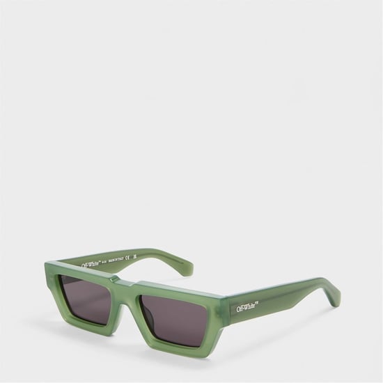 Accessories Off White Manchester 53 Rectangle Full Rim Sunglasses in Green/Grey - Image 1