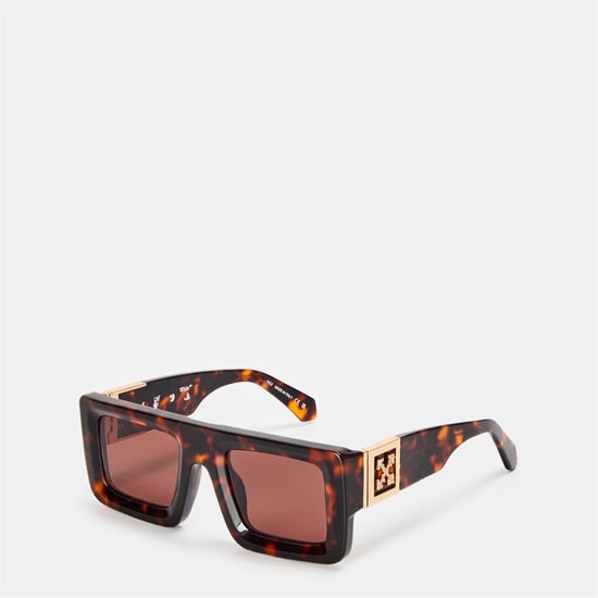 Accessories Off White Unisex Square Sunglasses, Square Design in Havana/Brown - Image 1