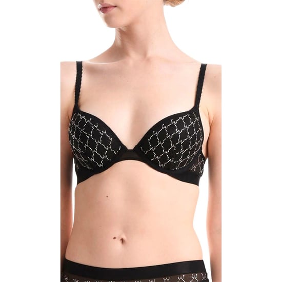 Women's Wolford Geometric Patterned Push Up Bra in Black - Image 4