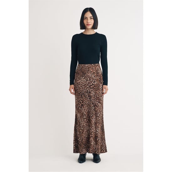 Women's Nobodys Child Pytn Animal Patterned Maxi Trumpet Skirt in Brown - Image 1
