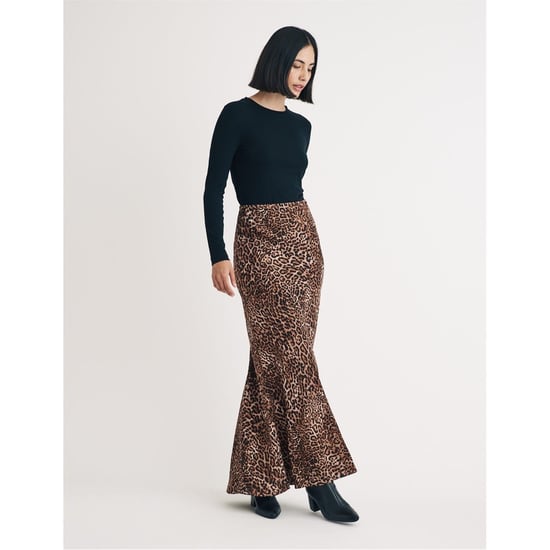 Women's Nobodys Child Pytn Animal Patterned Maxi Trumpet Skirt in Brown - Image 2