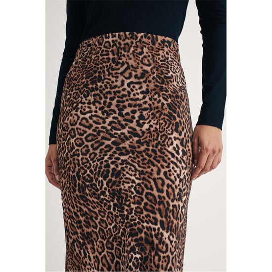 Women's Nobodys Child Pytn Animal Patterned Maxi Trumpet Skirt in Brown - Image 3