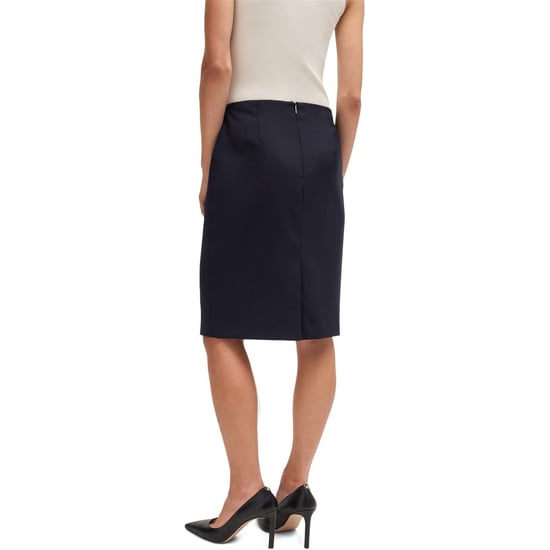 Women's Boss Vileah Knee Length Pencil Skirt in Dark Blue - Image 3