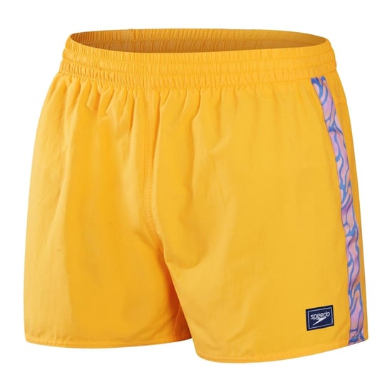 Men's Speedo Retro 13 Inch Side Strip Swim Shorts in Yellow - Image 1