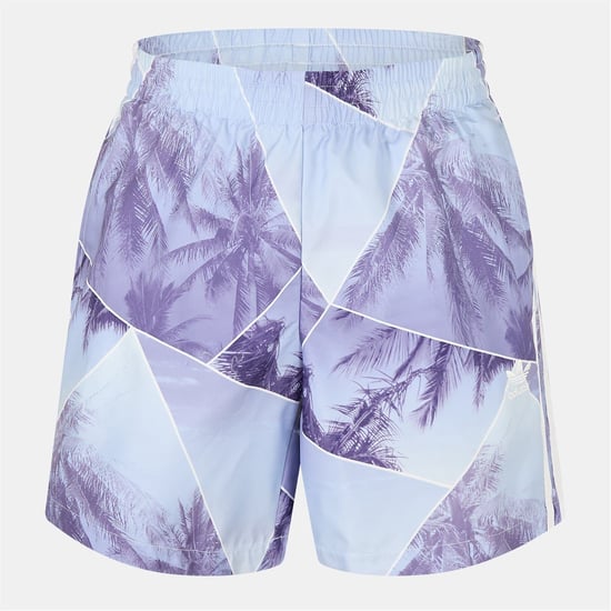 Men's adidas Originals Regular Fit Graphic Print Swim Shorts in Purple - Image 1