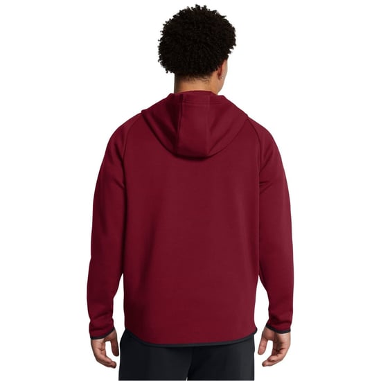 Men's Under Armour Hooded Neck Raglan Sleeve Fleece Hoody in Red - Image 4