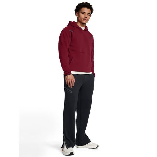 Men's Under Armour Hooded Neck Raglan Sleeve Fleece Hoody in Red - Image 5