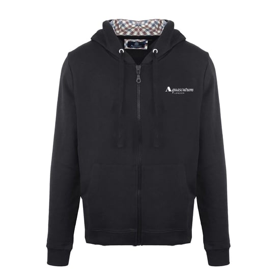 Men's Aquascutum Zpullover Hoody Swe in Black - Image 1