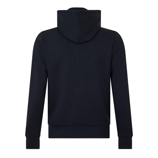 Men's Boss Saggy Solid Patterned Hooded Drawstring Ribbed Cuff Sweat Jacket in Black - Image 2
