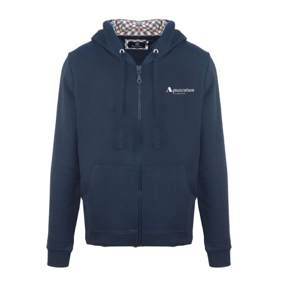 Men's Aquascutum Zpullover Hoody Swe in Navy - Image 1